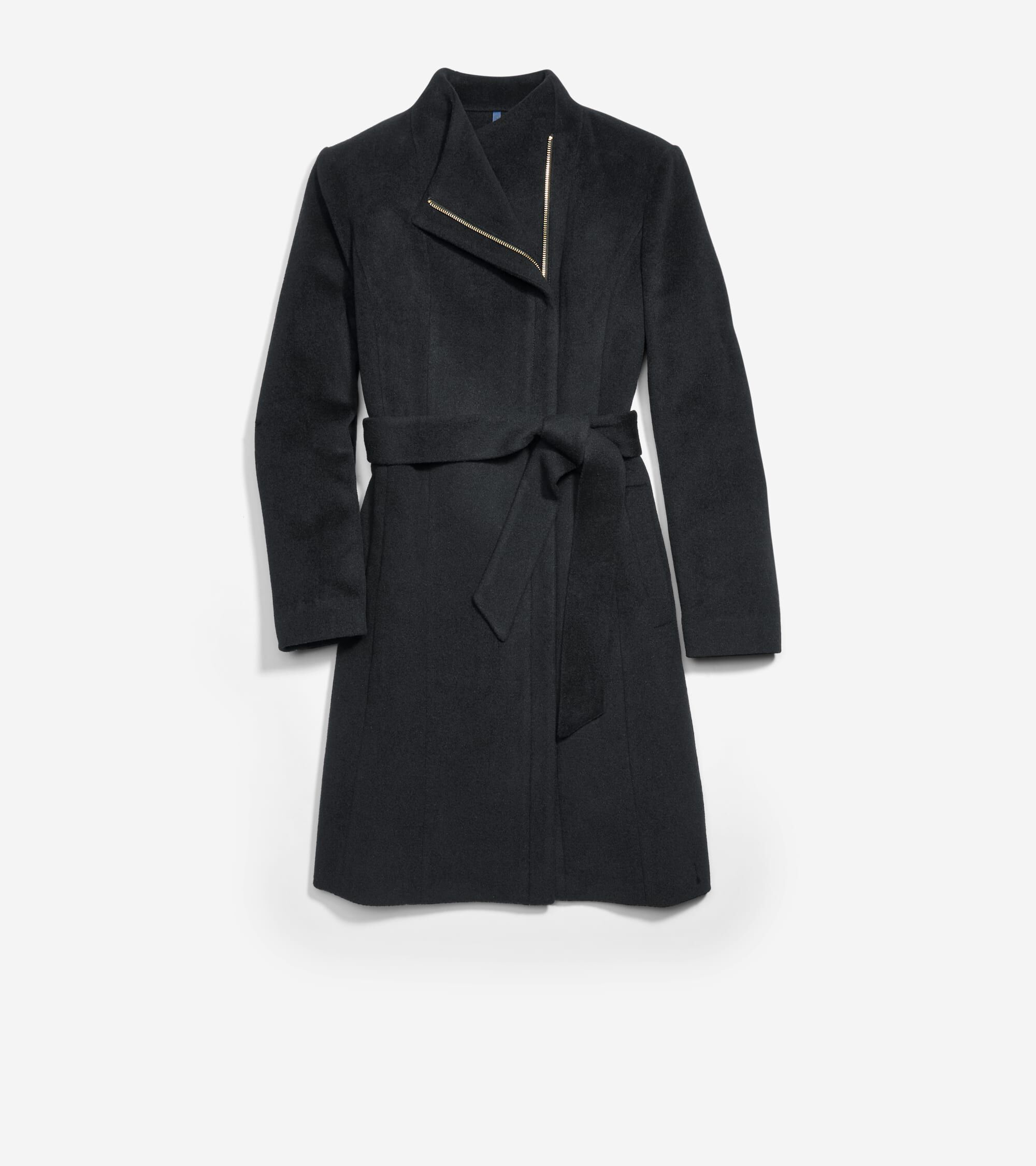 Cole haan wrap coat black discount